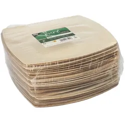 25 Teller, Palmblatt pure 20 cm x 20 cm natur QUADRATO