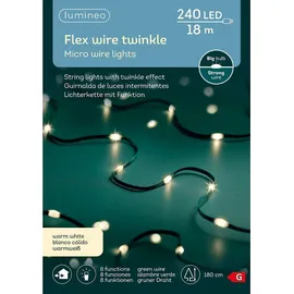 Kaemingk Lumineo Micro LED Lichterkette mit Funktionen 1.800 cm 240 Lichter warmweiß