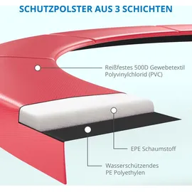Kinetic Sports Salto Plus 244 cm  inkl. Sicherheitsnetz, Regenplane und Leiter Pink