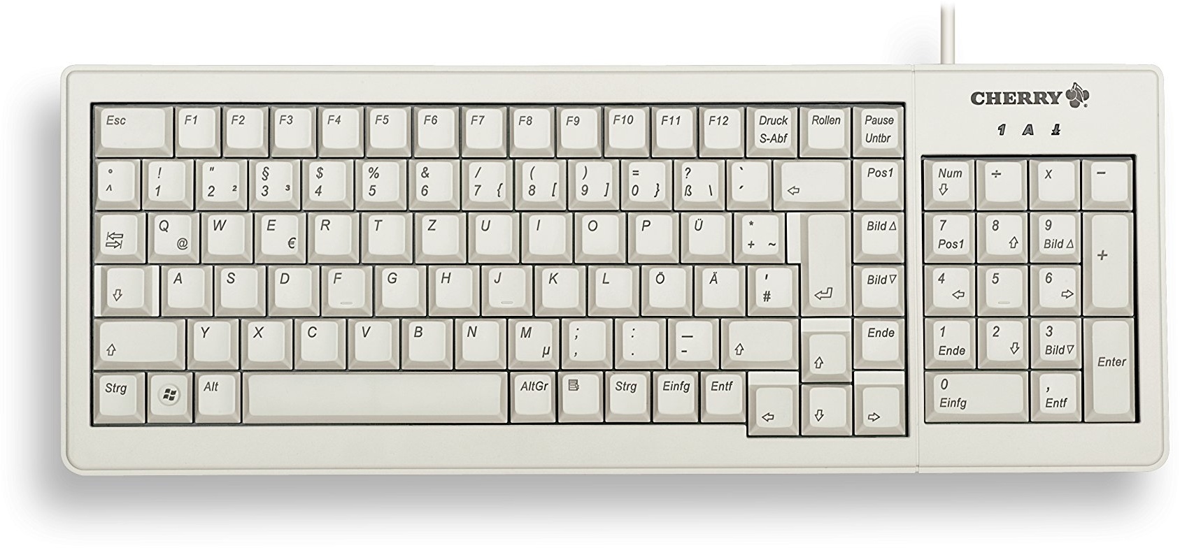CHERRY XS Complete G84-5200 Tastatur PS/2, USB, 103 Tasten (Englisch - US) hellgrau