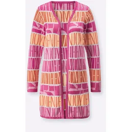 CREATION L Strickjacke in Fuchsia-Papaya-gemustert 42