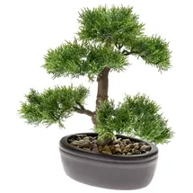Emerald Kunstpflanze Bonsai Zeder Grün 32 cm