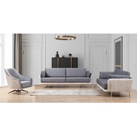 JVmoebel Sofa Luxus Garnitur Set Sofagarnitur 3+3+1 Sitzer Sofa Sofas Sessel 3tlg., Made in Europe beige|grau