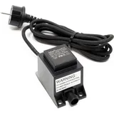 Wiltec SunSun Netzteil JBA48V-12-1670U 12 V 1670 mA, 2-poliger Netzadapter mit Niedervolt-Stecksystem, Transformator IP68 für Teichbeleuchtung und Garten