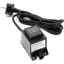 Wiltec SunSun Netzteil JBA48V-12-1670U 12 V 1670 mA, 2-poliger Netzadapter mit Niedervolt-Stecksystem, Transformator IP68 für Teichbeleuchtung und Garten