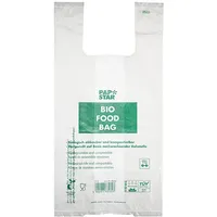 Papstar 100 Hemdchen-Tragetaschen, Bio-Folie transparent Knotenbeutel auf Rolle