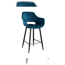 KAWOLA Barhocker ZAJA Barstuhl Sitzhöhe 76 cm Velvet petrol