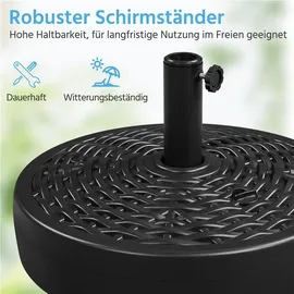 Yaheetech Schirmständer Kunststoff Φ 50 cm Schwarz