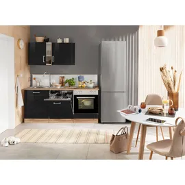 kochstation Küchenzeile KS-Tinnum 180 cm schwarz