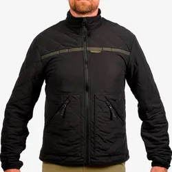 Jacke 500 wattiert geräuscharm schwarz, schwarz, XL