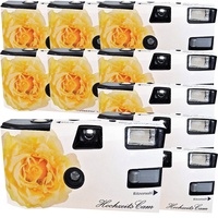 10 x 1A Photo PORST Hochzeitskamera/Einwegkamera gelbe Hochzeitsrose (deutsche Bedienungsanleitung, mit Blitzlicht und Batterien, je 27 Fotos, ISO 400 Fuji)