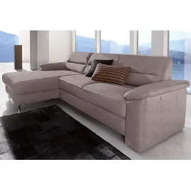 sit&more Ecksofa SIT & MORE "Ascara L-Form", grau, B:251cm H:85cm T:165cm, NaturLeder;Luxus-Microfaser (100% Polyester);Softlux-Kunstleder;Primabelle-Microfaser (100% Polyester), Sofas, Ecksofa, inklusive Boxspring/Federkern-Polsterung, wahlweise mit Bettfunktion