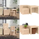 Vidaxl - 3-tlg. Gartenbox-Set Massivholz Kiefer - Gartenmöbel - Kiefernholzmöbel - Gartenbox - Holztruhe - Außendeko - Home & Living