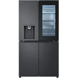 LG GMG960EVJE Side-by-Side Kühlschrank French Door, Schwarz, Festwasser