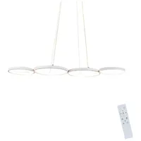 Nettlife LED Pendelleuchte Esszimmer Dimmbar mit Fernbedienung Weiß 54 W 88CM, Höhenverstellbar, LED fest integriert, Warmweiß Neutralweiß Kaltweiß, Wohnzimmer Schlafzimmer weiß