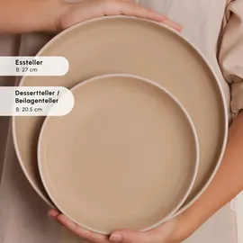 KARACA Terra Geschirrset 36-tlg. 8 Personen Creme