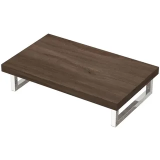 Mai & Mai Waschtischplatte Holzplatte Badezimmer Inkl. 2x Edelstahl Konsolenträger 80 cm x 5 cm x 45 cm