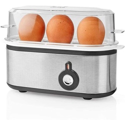 TronicXL Eierkocher Eierkocher für 3 Eier mit Messbecher Mini Edelstahl silber klein