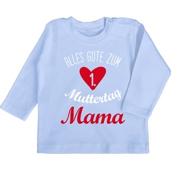 Shirtracer T-Shirt Erster Muttertag - Alles gute zum 1. Muttertag Muttertagsgeschenk blau 12/18 Monate