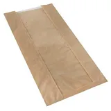 Papstar 1000 Sichtstreifenbeutel mit PLA-Fenster "pure" 47 cm x 20 x 9 cm braun