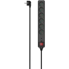 Hama Steckdosenleiste 6-fach Überspannungsschutz Schalter 1,4 m Schwarz