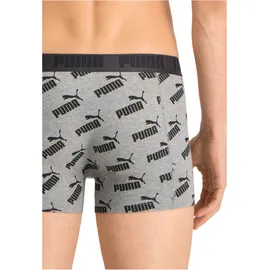 Puma Logo All-Over-Print Boxershorts dark grey melange/black M 2er Pack