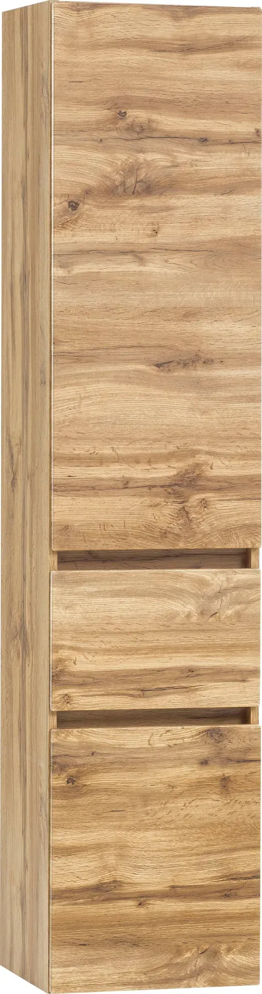 Seitenschrank WELLTIME "Lienz", braun (wotaneiche), B:40cm H:180cm T:35cm, MDF, Schränke, Bad-Hochschrank Bad-Seitenschrank