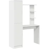 vidaXL Schreibtisch Mit Stauraum Weiß Holzwerkstoff
