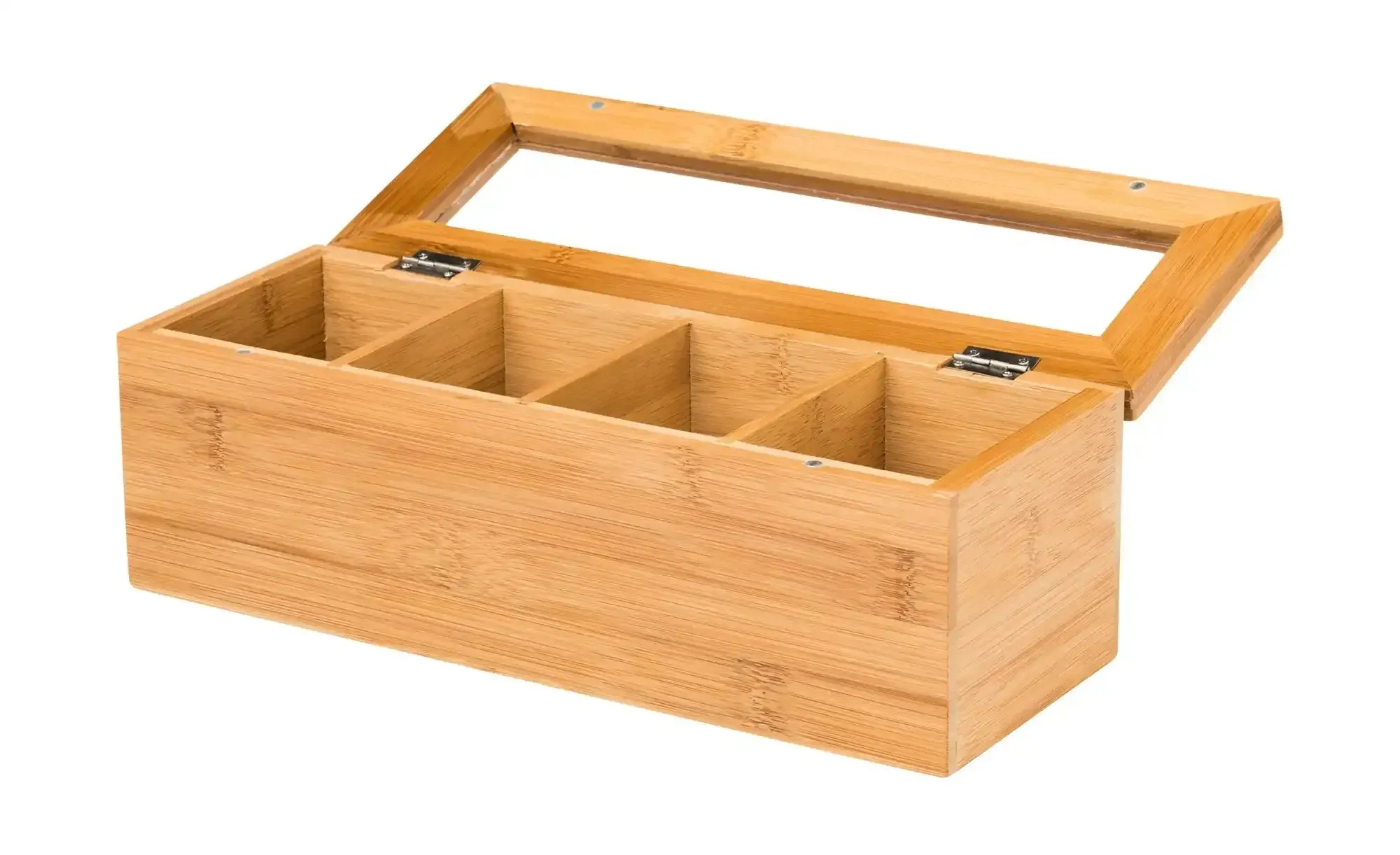 KHG Teebeutelbox   ¦ Bambus,Glas ¦ Maße (cm): B: 10 H: 9,7