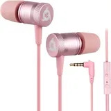 Klim Fusion In-Ear-Kopfhörer mit Mikrofon Hi-Fi, Memory-Schaum, 3.5 mm Klinke, Pink
