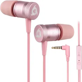 Klim Fusion In-Ear-Kopfhörer mit Mikrofon Hi-Fi, Memory-Schaum, 3.5 mm Klinke, Pink