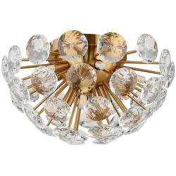 Deckenlampe Deckenleuchte Wohnzimmerlampe gold LED Schlafzimmerlampe Kristalle