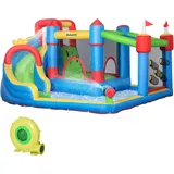 Aufblasbare Burg Für Kinder Mit Rutsche, Trampolin Und Pool, 390 X 300 X 197 Cm