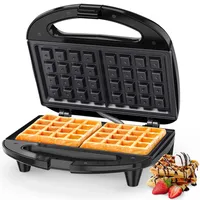 Snailar Waffeleisen, Kompakt & Stilvoll 750W Belgische Waffelmaschine – 2 Scheiben Quadratische Waffeleisen - Antihaft, Leicht zu Reinigen, Für Goldene Knusprige Waffeln