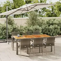 vidaXL Garten-Essgruppe 7-tlg. Grau