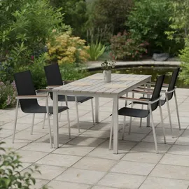 Zelsius Gartenstuhl 55 x 56 x 88 cm schwarz 4 St.