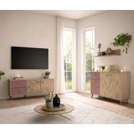 Schildmeyer Visby Lowboard 109 x 33 x 54,1 cm Eiche/Mauve Holz