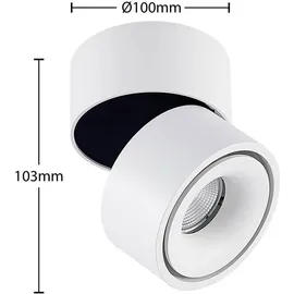 ARCCHIO Rotari 1-flg. 10 cm dimmbar Aluminium/weiß