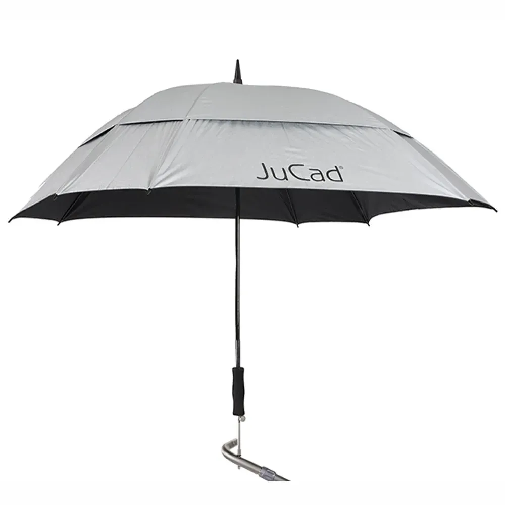 JuCad Teleskop Windproof Golfschirm - silber