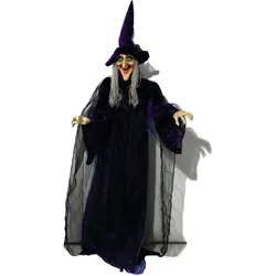 Halloween Figur Hexe, animiert 175cm - Licht und Geräusche