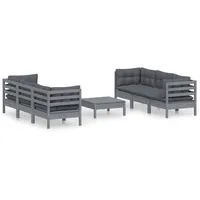 VidaXL 7-tlg. Garten-Lounge-Set mit Anthrazit Kissen Kiefernholz