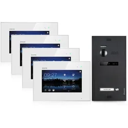 Balter Home Video Türsprechanlage für 1 Familienhaus, 4x Monitore, Balter EVO Schwarz