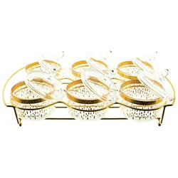 13 Teiliger Snack-Set Servierschalen für Snacks mit goldenen und silbernen Details