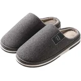Generisch Damen Herren Zweifarbige Hausschuhe rutschfeste Flache Pantoffeln Bequem Geschlossen Leichte Slippers Klassisch Retro Warme Herrenhausschuhe für Den Innenbereich - 47 EU