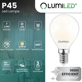 Lumiled LED-Lampe 6er Set P45 E14 2,2 W 2700 K Warmweiß