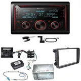 Pioneer FH-S820DAB DAB+ Bluetooth USB Einbauset für Tiguan Amarok Caddy Jetta