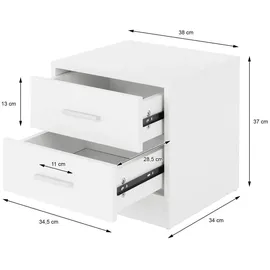 ML-Design Nachttisch Weiß cm | NADUVI