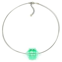 Gallay Perlenkette Kette Stufenperle mint-transparent (1-tlg) grün