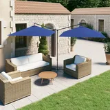 vidaXL Doppel-Sonnenschirm mit Stahlmast Azurblau