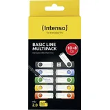 Pellwood Intenso USB-Stick 10er Pack Basic Line 10 x 8 GB USB-Stick 8 GB Gelb, Grün, Blau, Orange, Schwarz 3